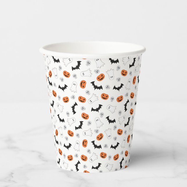 Halloween Pumpkins | Ghosts | Bats Paper Cups (Front)