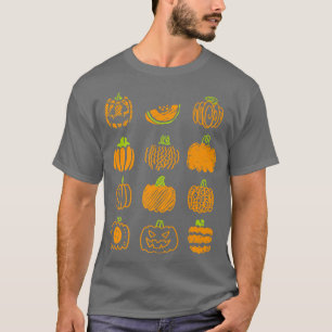 Halloween Pumpkins Hand Drawn Fall Autumn Jack O L T-Shirt