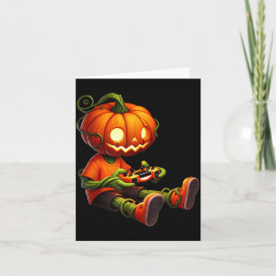 Halloween Pumpkins Head Gamer Video Gaming Boys Card