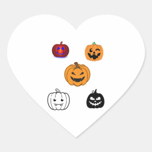 Halloween Pumpkins    Heart Sticker