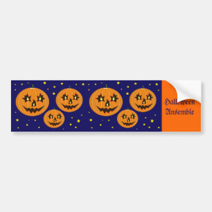 halloween pumpkins in space bumper sticker