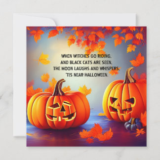 Halloween Pumpkins Jack o Lantern Autumn Orange Ca Card
