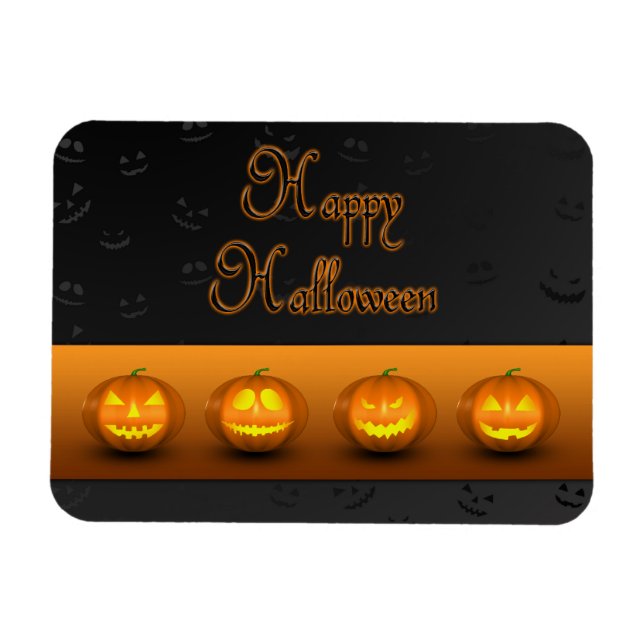 Halloween Pumpkins Jack-o-Lantern Magnet (Horizontal)