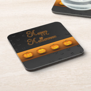 Halloween Pumpkins Jack-o-Lantern Plastic Coaster