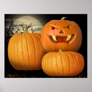 Halloween Pumpkins & Jack-o-Lantern Poster