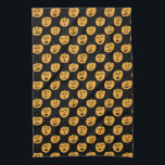 Halloween PUMPKINS Jack-O-Lanterns Tea Towel<br><div class="desc">Decorate your kitchen with this fun pumpkins dish towel. Makes a great seasonal housewarming or wedding gift! 
You can customise it and add text too.
Check my shop for lots more colours and patterns!</div>
