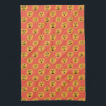 Halloween PUMPKINS Jack-O-Lanterns Tea Towel<br><div class="desc">Decorate your kitchen with this fun pumpkins dish towel. Makes a great seasonal housewarming or wedding gift! 
You can customise it and add text too.
Check my shop for lots more colours and patterns!</div>