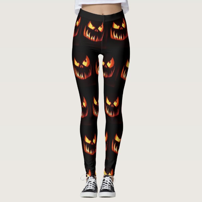 Halloween Pumpkins Leggings (Front)