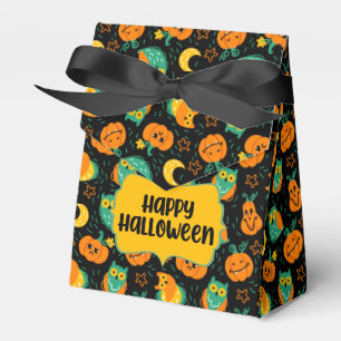 Halloween Pumpkins Moon Owls Favour Box