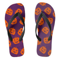 Halloween Pumpkins on Purple Background Pattern