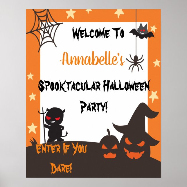 Halloween Pumpkins Orange Party Poster (Front)