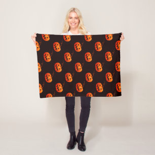 Halloween Pumpkins, Orange Pumpkins Trick Or Treat Fleece Blanket