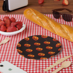 Halloween Pumpkins, Orange Pumpkins Trick Or Treat Paper Plate