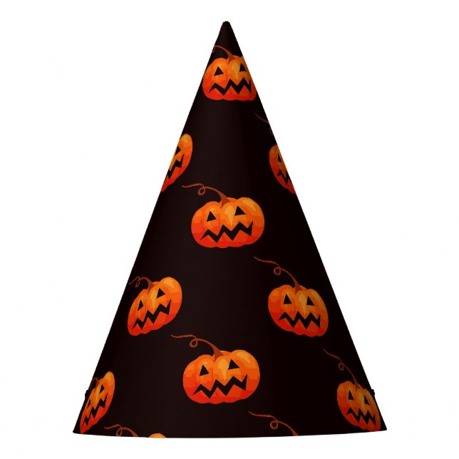 Halloween Pumpkins, Orange Pumpkins Trick Or Treat Party Hat (Front)