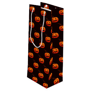 Halloween Pumpkins, Orange Pumpkins Trick Or Treat Wine Gift Bag