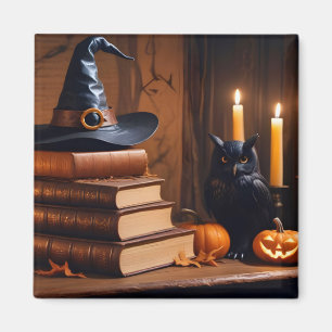 Halloween Pumpkins Owl Cute Spooky Festive Magic Magnet