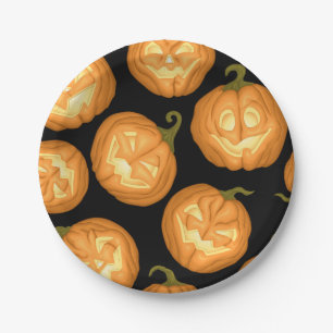 Halloween pumpkins paper plate