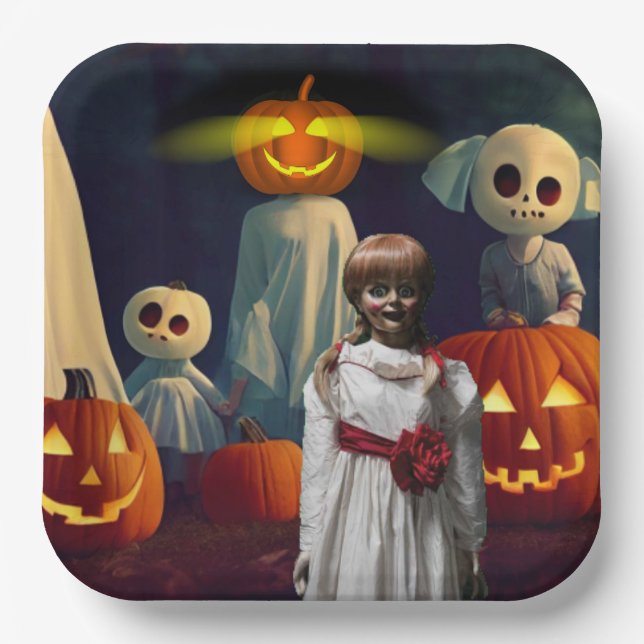 Halloween Pumpkins. Paper Plate (Front)