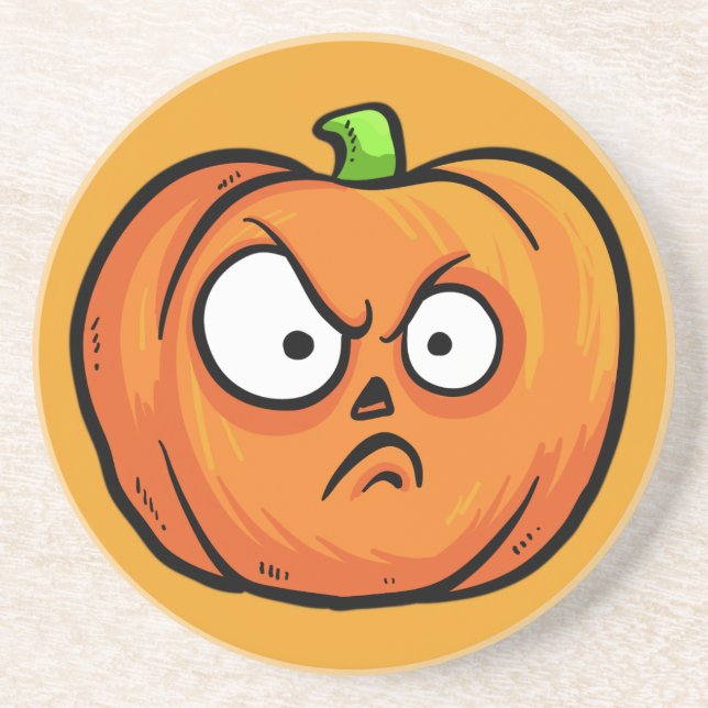 Halloween Pumpkins sandstone coaster 2 b (Front)