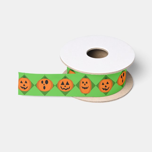 Halloween Pumpkins Satin Ribbon (Spool)
