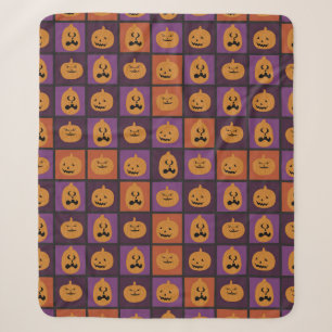 Halloween pumpkins sherpa blanket