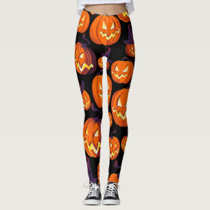 Halloween Pumpkins: Spooky Seamless Pattern. Leggings