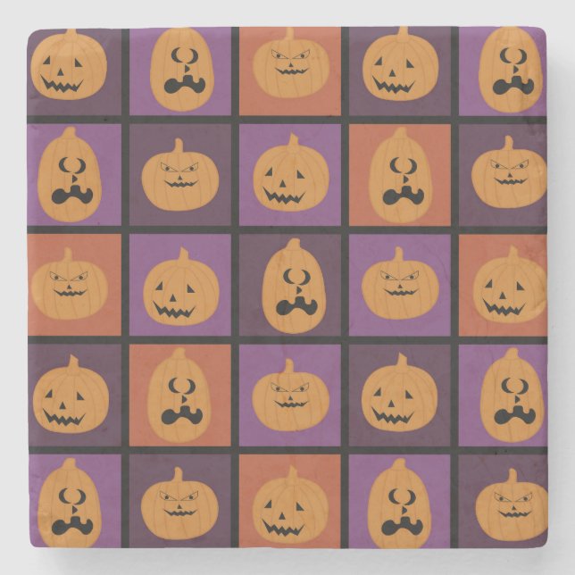 Halloween pumpkins stone coaster (Front)