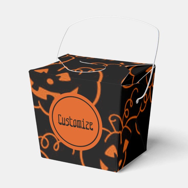 Halloween Pumpkins Take-Out Favour Box (Front Side)