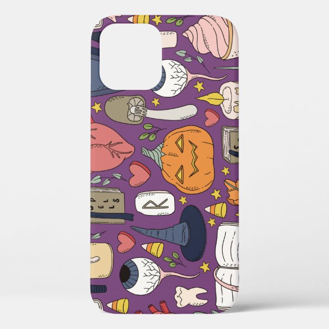 Halloween pumpkins, witchy seamless pattern. Case-Mate iPhone case (Back)
