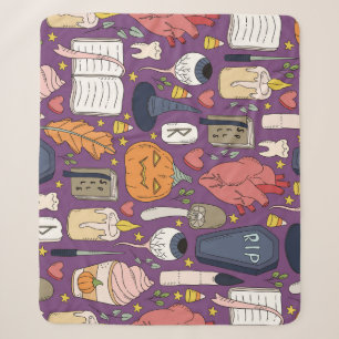 Halloween pumpkins, witchy seamless pattern. sherpa blanket