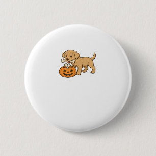 Halloween Pup with Bones and Pumpkin Pal Classic T 6 Cm Round Badge