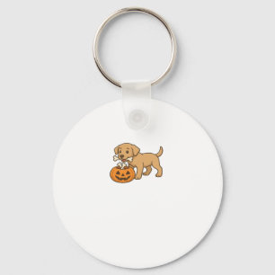 Halloween Pup with Bones and Pumpkin Pal Classic T Key Ring