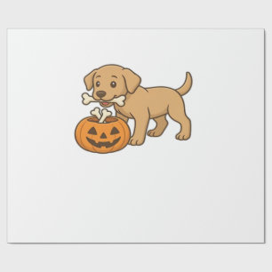 Halloween Pup with Bones and Pumpkin Pal Classic T Wrapping Paper