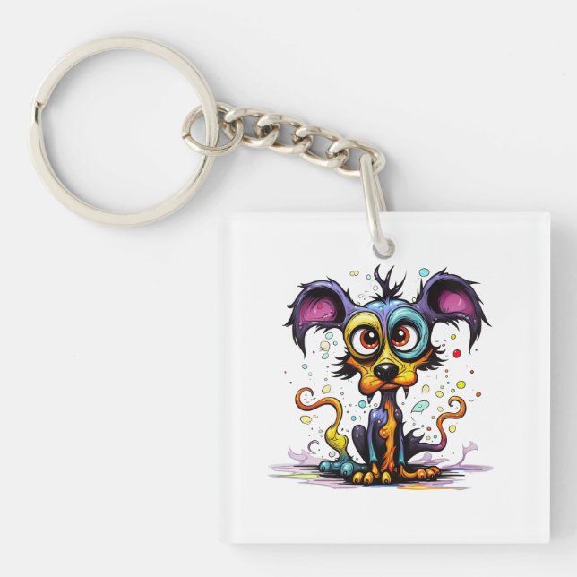 Halloween Puppy #4 Digital Art Key Ring (Front)