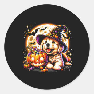 Halloween Puppy Dog Classic Round Sticker