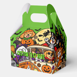 Halloween Pups Retro Van Green Custom Favour Box