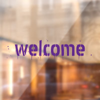 Halloween purple bloody welcome custom text