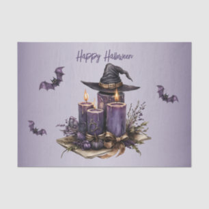 Halloween Purple Candles Bats Spooky Scary Tissue Paper