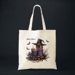 Halloween Purple Candles Bats Spooky Scary Tote Bag<br><div class="desc">Halloween Purple Candles Bats Spooky Scary Tote Bag. Unique,  beautiful,  stylish design. Easy to be personalised. Font style,  size,  and colours can be changed. Matching items are available.</div>