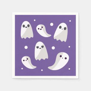 Halloween Purple Cute Ghost Pattern Napkin