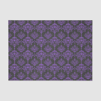 Halloween Purple Damask Chalkboard Pattern Tissue Paper