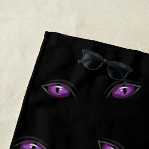 Halloween, Purple Eyes, Trick Or Treat, Boo Beach Towel