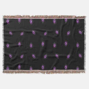 Halloween, Purple Eyes, Trick Or Treat, Boo Throw Blanket