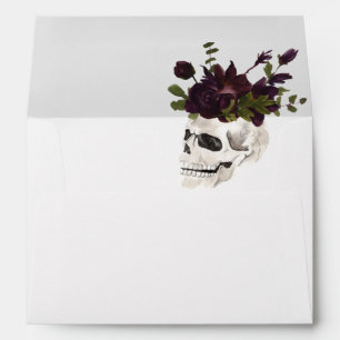 Halloween Purple Floral & Skull Envelope