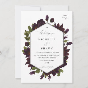 Halloween Purple Floral Wedding -SM Invitation