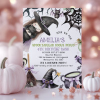 Halloween Purple Green Little Witch Birthday