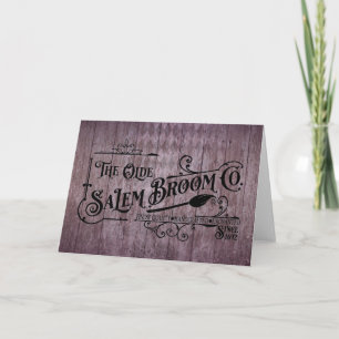 Halloween Purple Grunge Gothic Salem Broom Company Card