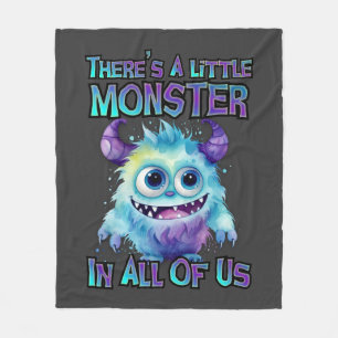 Halloween Purple Monster Fleece Blanket