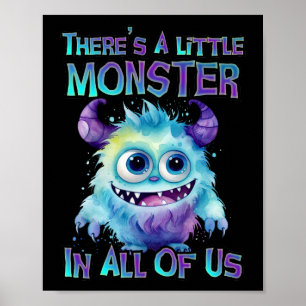 Halloween Purple Monster Poster
