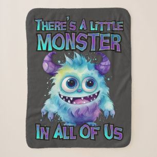 Halloween Purple Monster Sherpa Blanket